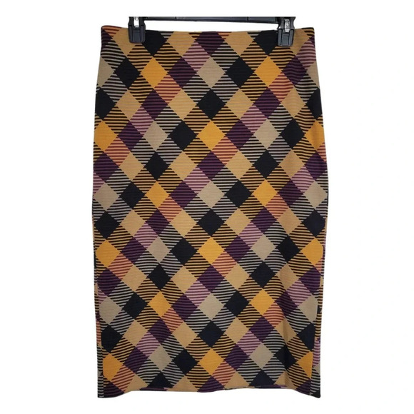 GRACE ELEMENTS Fall Plaid Pencil Skirt Strech Fit Fashion Women's Size Small - Picture 1 of 6